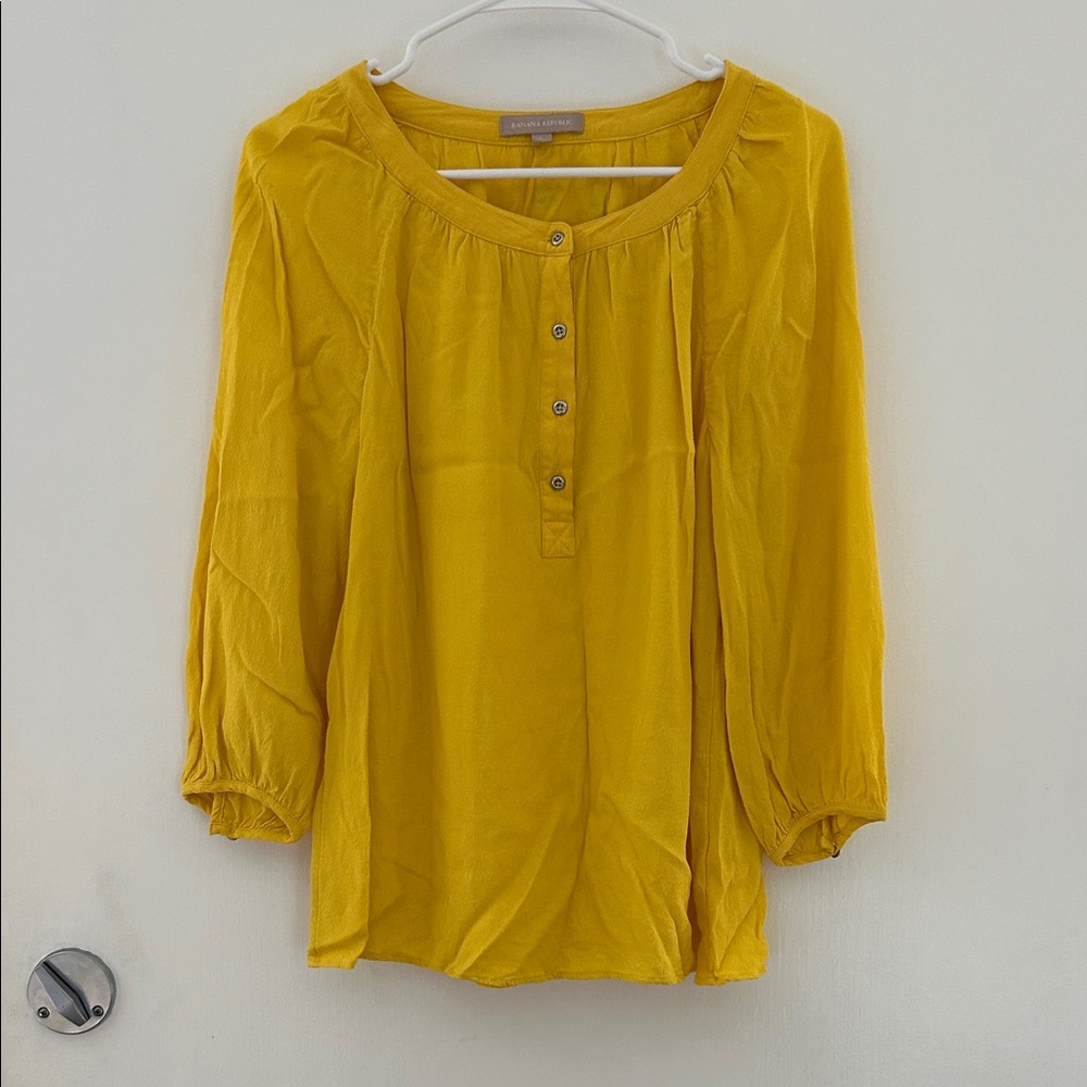 Banana Republic Yellow Button-Up Blouse